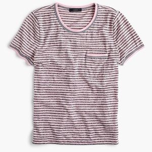 🆕 J. CREW | Pink Cotton Striped Ringer T-Shirt
